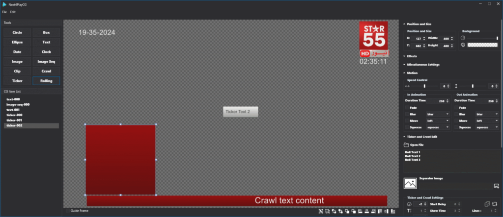 Next4CG Broadcast Graphics Playout 1.0.0.0
