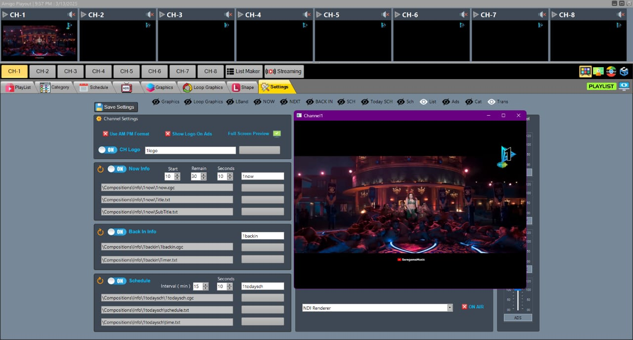 Amigo Playout 8 Channels Free Download