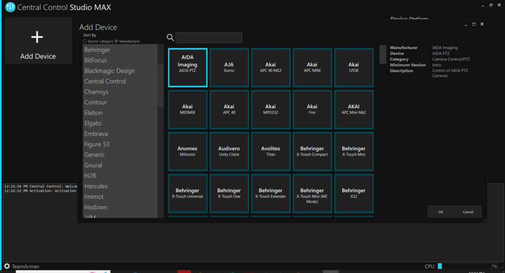 Central Control Studio