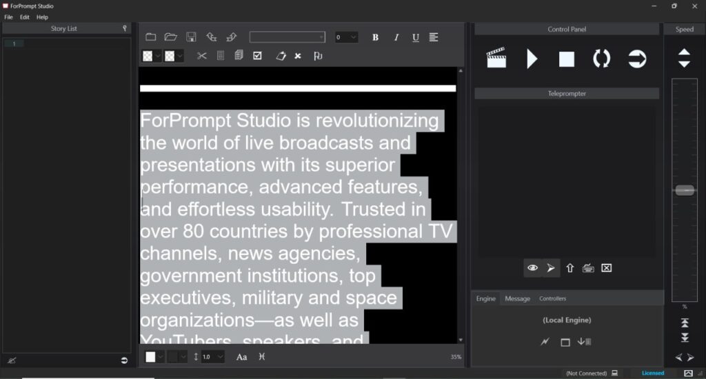 Teleprompter ForPrompt Studio