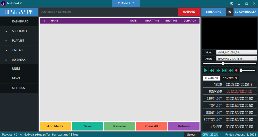 MultiCast Pro 4 Multi Channel Playo