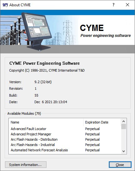 CYME 9.2 Rev 01 Professional