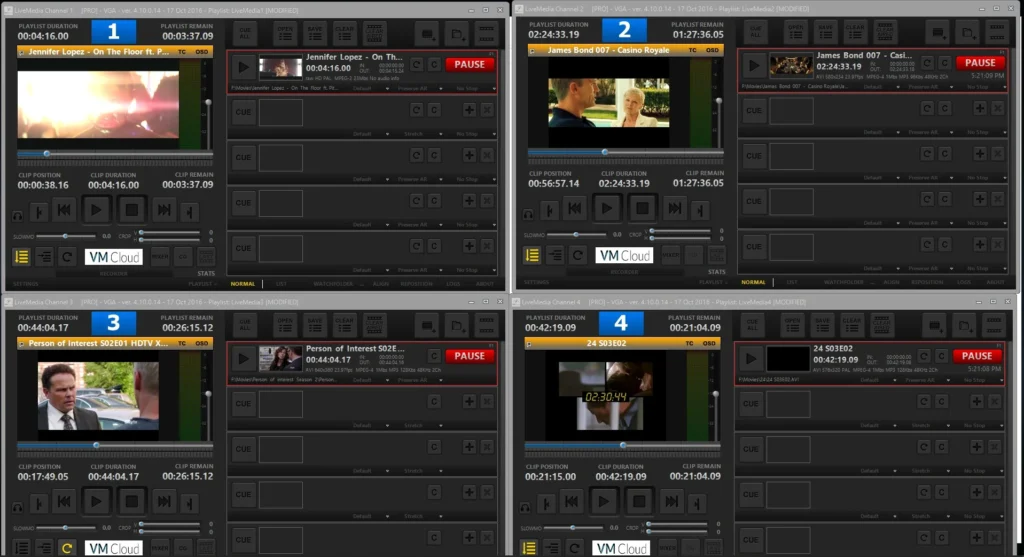 LIVE MEDIA 4 Channel Playout 4.10.0.14