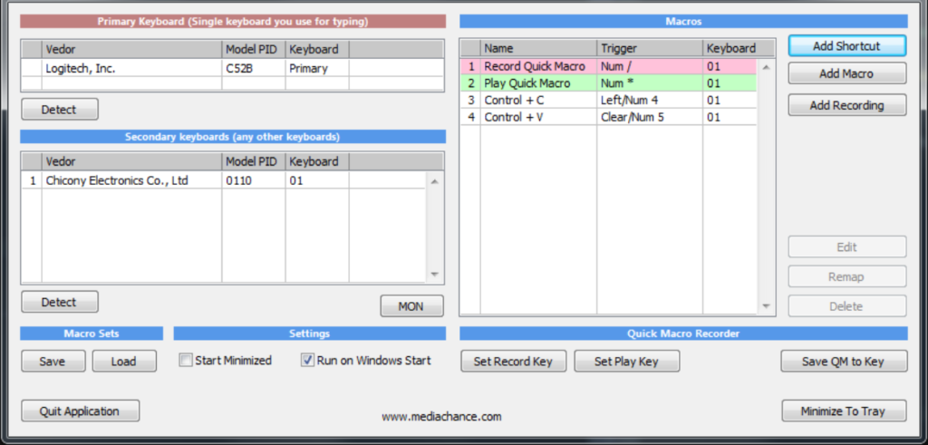 "MultiKeyboard Macros