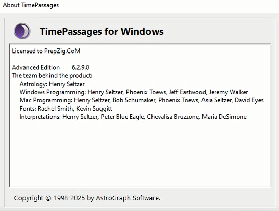 TimePassage 6.2.9.0 Astrology Software