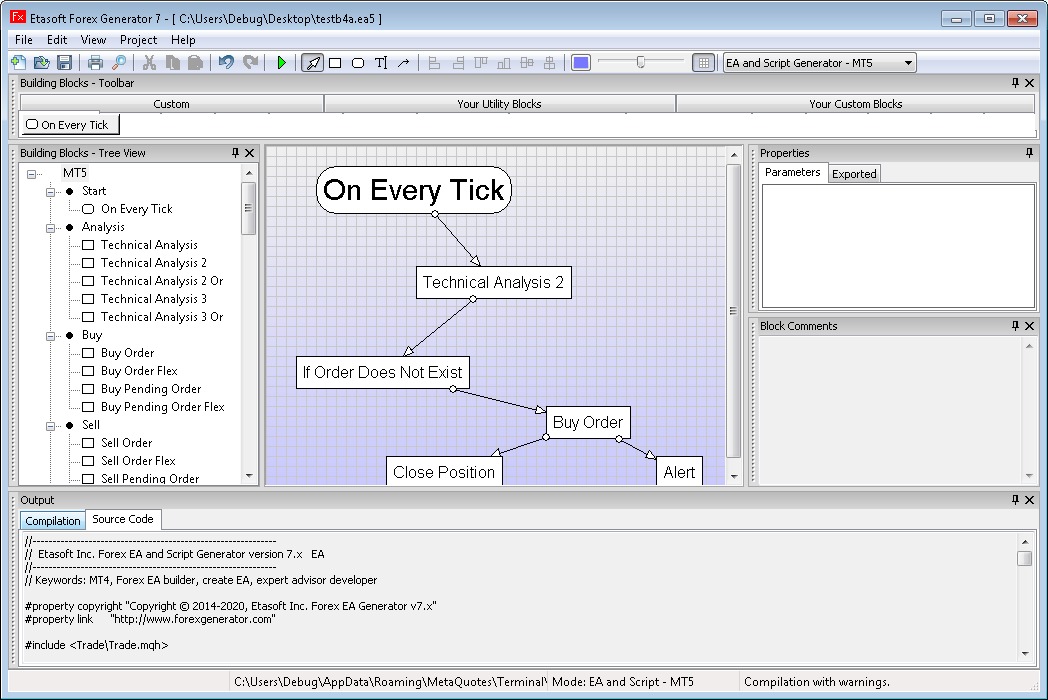 MetaTrader Forex EA Generator 7.5.1 Build 1146