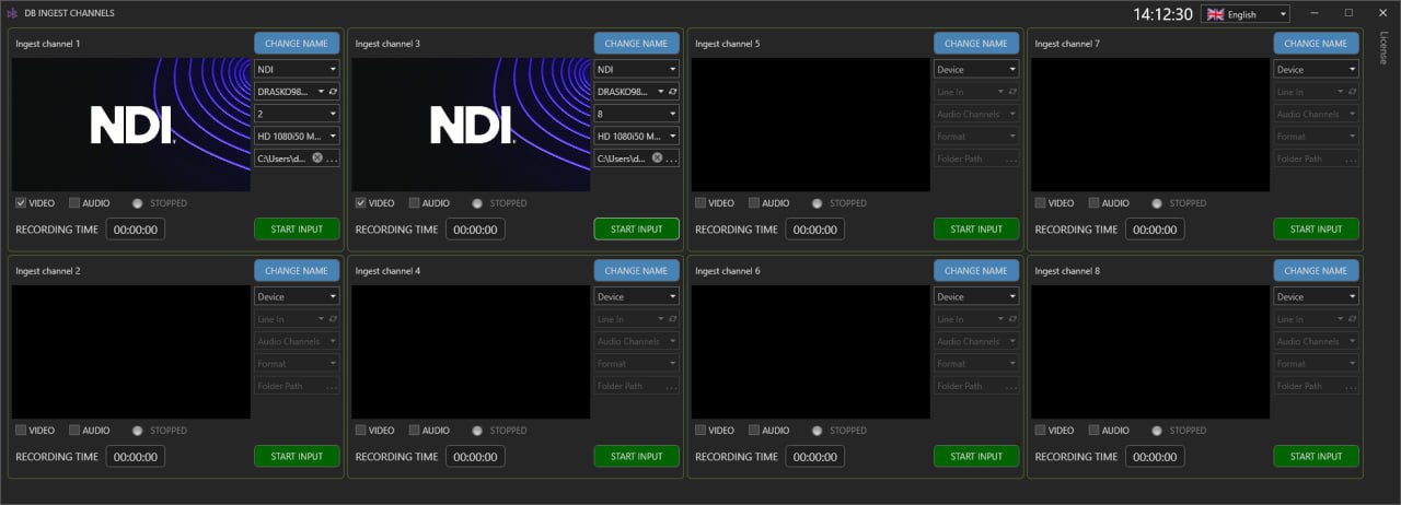 DB Ingest Solution 2.0 (6 Channel) Multi-Channel Recording Platform Software Download