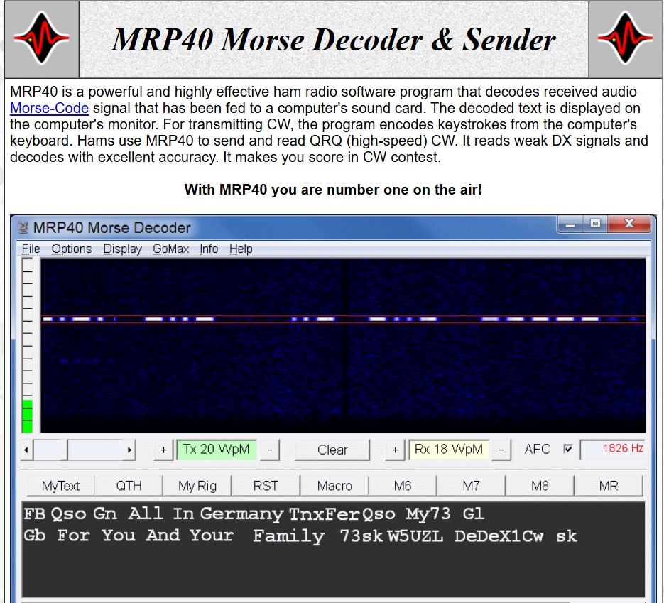 MRP40 Morse Decoder Software Download 2026